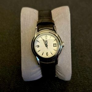 ESQ 07100909 Ladies Quest Silver Dial Leather Strap Silver Dial Watch